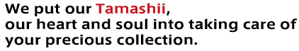 We put our Tamashii, our heart and soul into taking care of your precious collection.